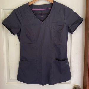 Dark grey healing hands xs scrub top